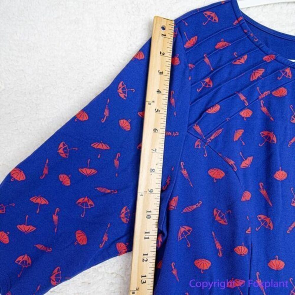 Unique Vintage GB Umbrella Print Navy Dress, plus‎ size 1X - Picture 9 of 16